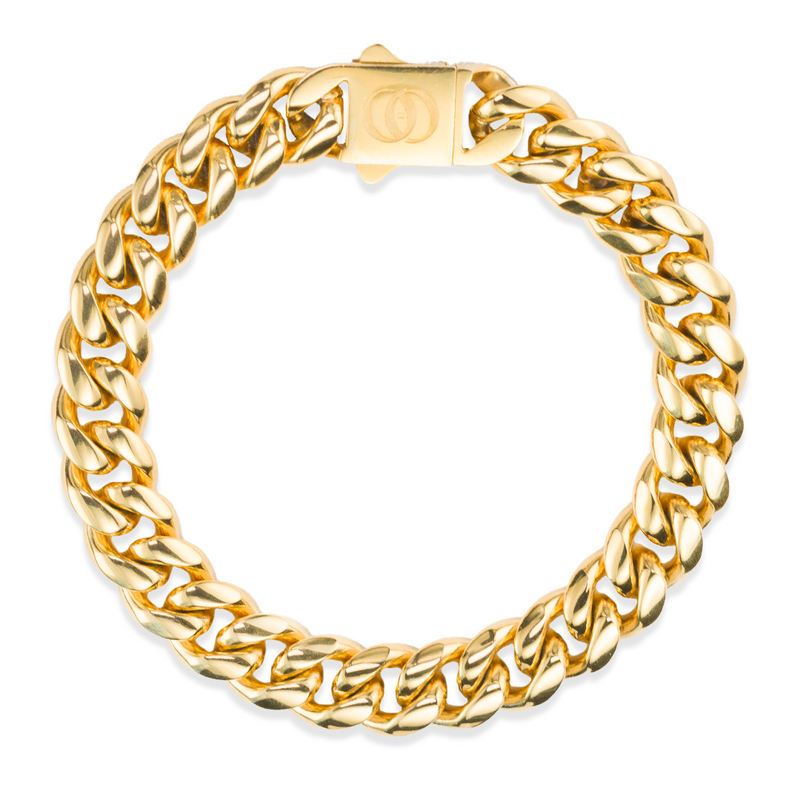 610 Stealth Minimal Cuban Bracelet - 18K Gold, 10mm