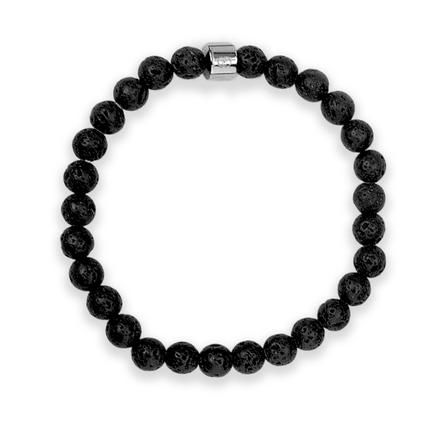 610 Element Core Beaded Bracelet – 304 Stainless Steel, Lava Stone, 6mm