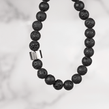 610 Element Core Beaded Bracelet – 304 Stainless Steel, Lava Stone, 6mm