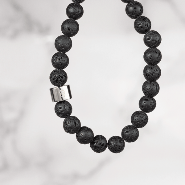 610 Element Core Beaded Bracelet – 304 Stainless Steel, Lava Stone, 6mm