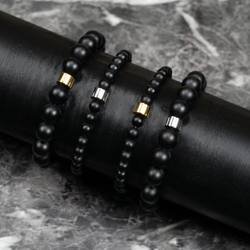610 Element Core Beaded Bracelet – 304 Stainless Steel, Matte Onyx, 6mm