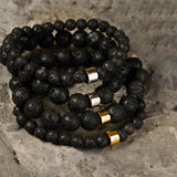 610 Element Core Beaded Bracelet – 304 Stainless Steel, Lava Stone, 6mm
