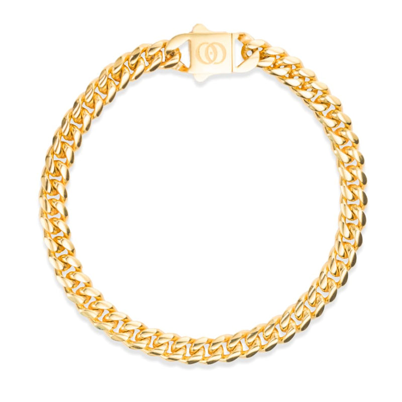 610 Stealth Minimal Cuban Bracelet- 18K Gold, 6mm