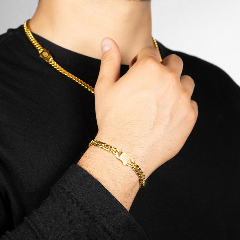 610 Stealth Minimal Cuban Bracelet- 18K Gold, 6mm